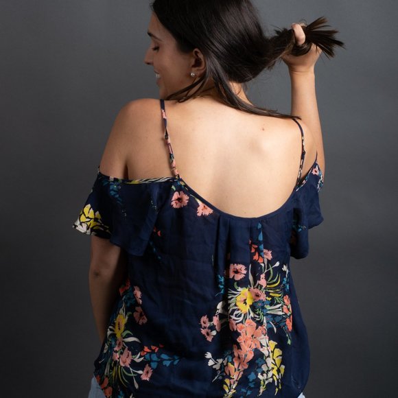 NWOT Blue Floral Off the Shoulder Top by Joie - Picture 8 of 10